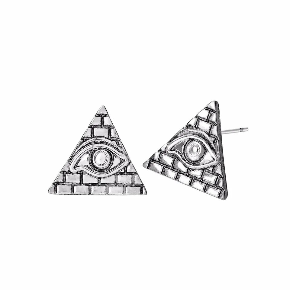Ancient Egypt Stud Evil Eye Earrings Women Vintage Jewelry Pyramid Symbol Old