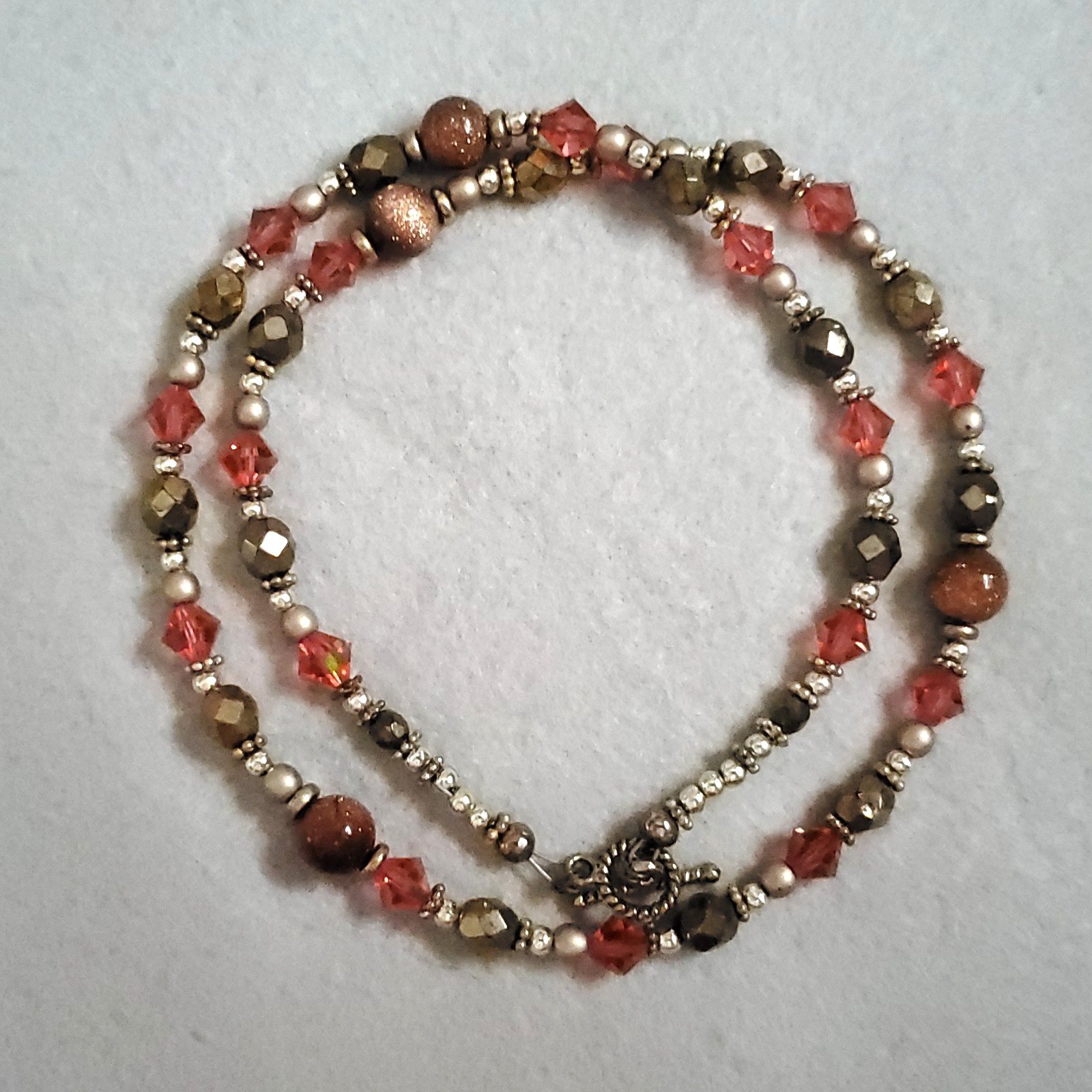 Beaded Necklace Lot of 5 Pink Brown Cream MOP Glass Sterling 15-18.5″