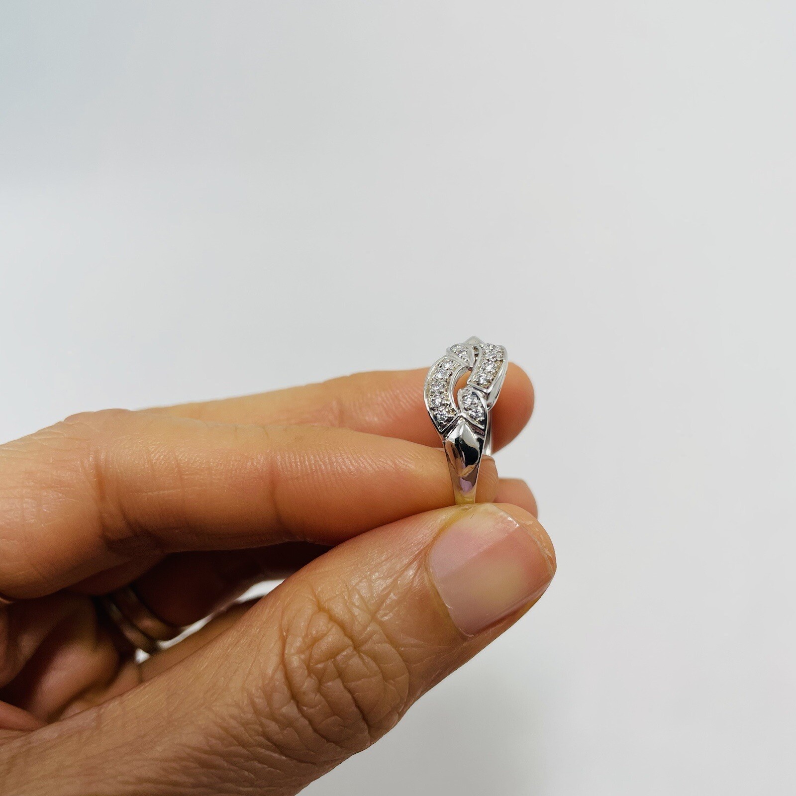 925 Silver Ring Size 8 Double Band Row Promise Engagement Wedding Anniversary