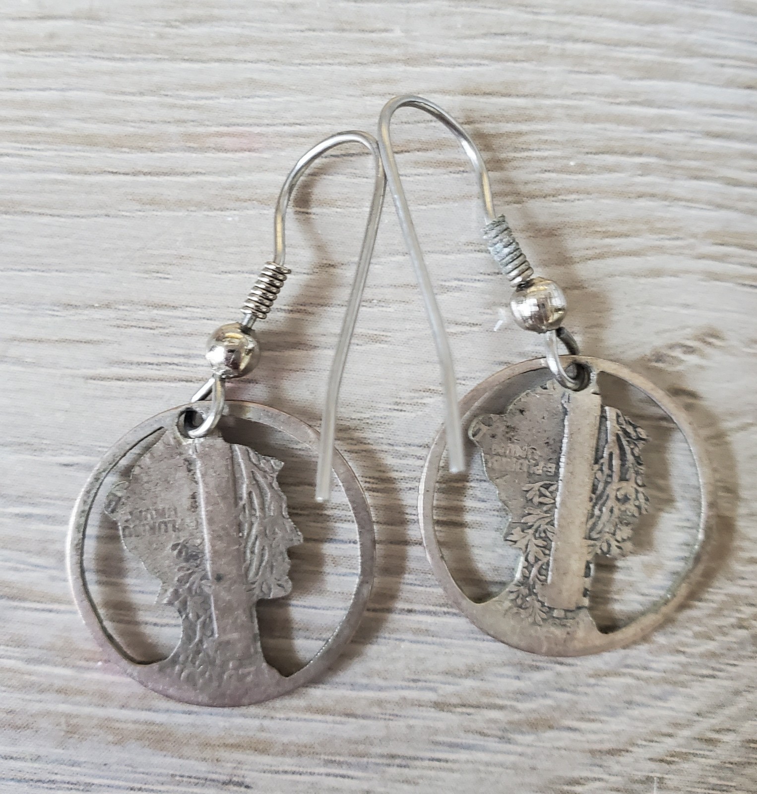 Vintage Liberty Mercury Dime Jewelry Set 1935 – Cut Out Earrings