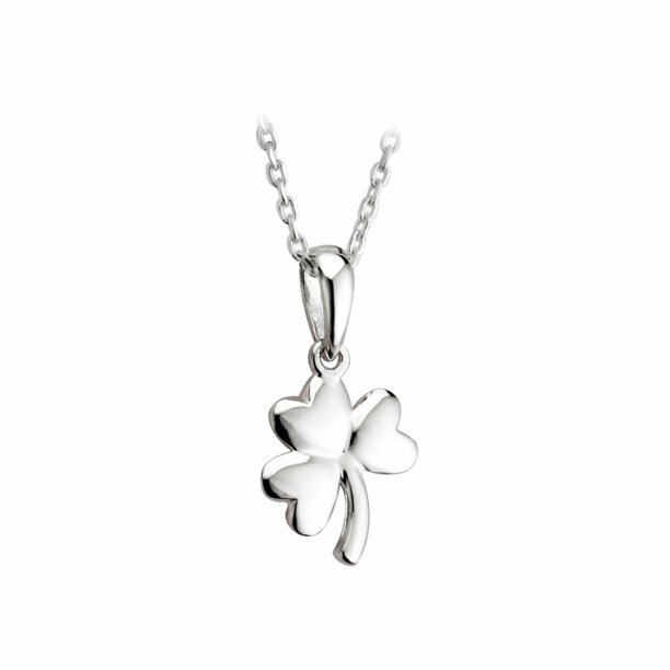Solvar Failte Shamrock Necklace Sterling Silver Irish Made Jewelry