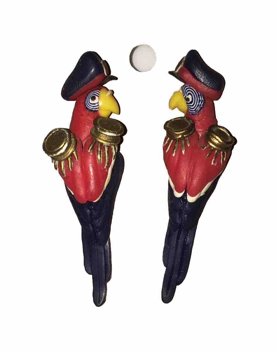 Macaw Parrot Military General Stud Earrings