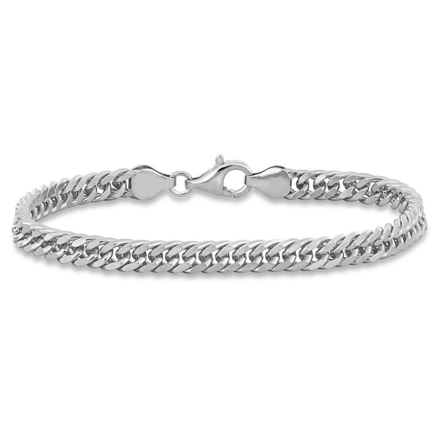 Amour 5.5mm Double Curb Link Chain Bracelet in Sterling Silver