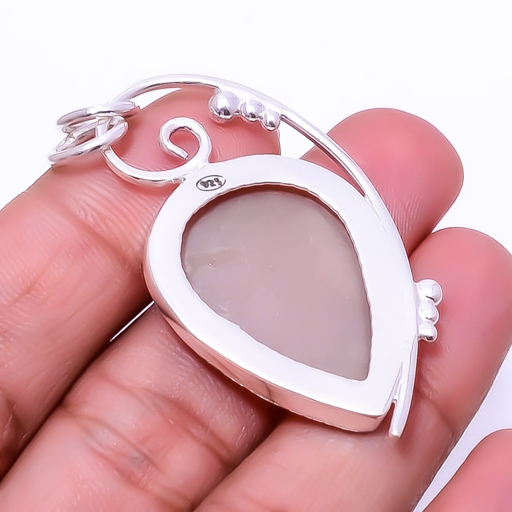 Moonstone – Sri Lanka Designer Handmade 925 Sterling Silver Pendant 1.95″ P29