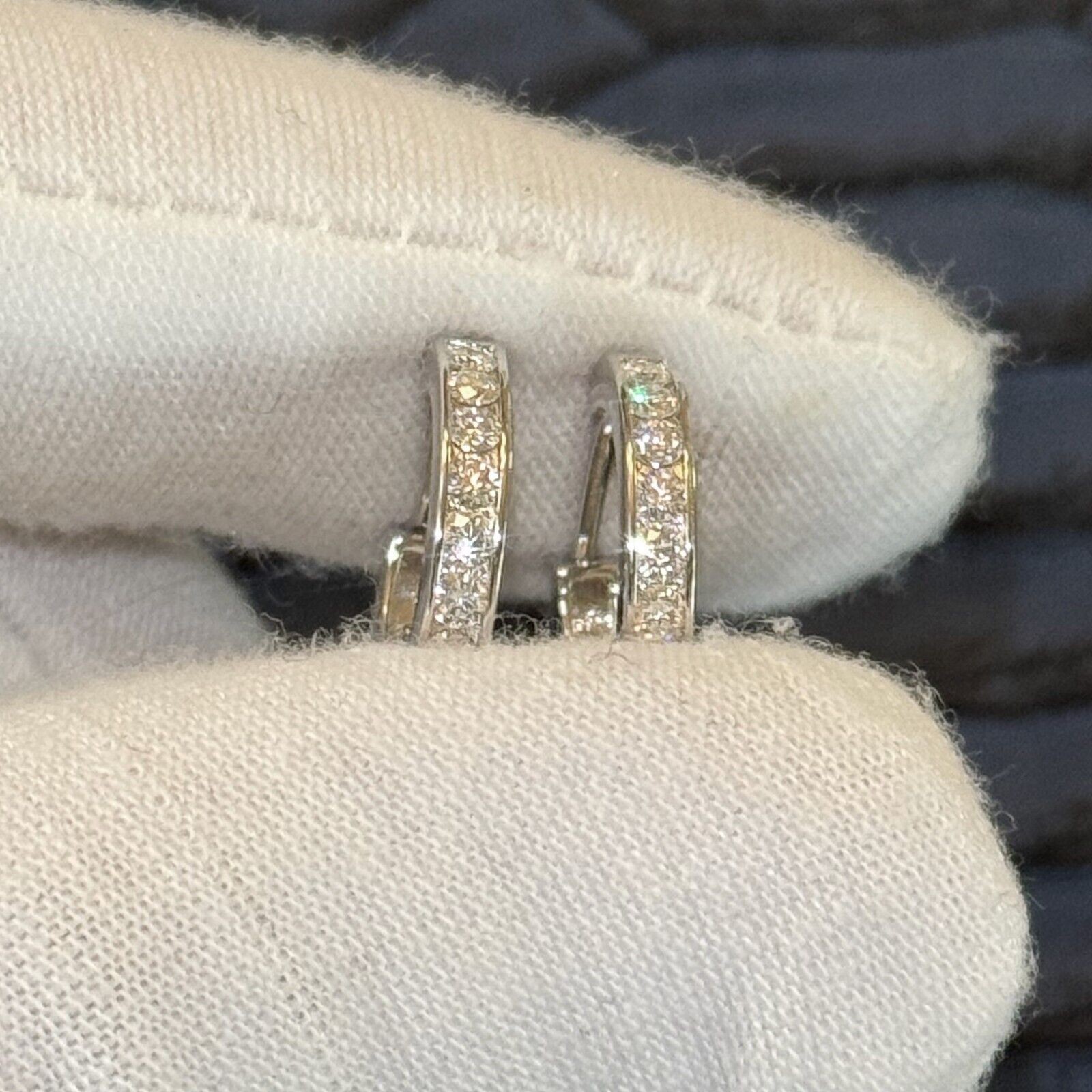 VVS1 Moissanite Small Hoop Earrings Huggies – 925 Silver or 14K Gold – Unisex