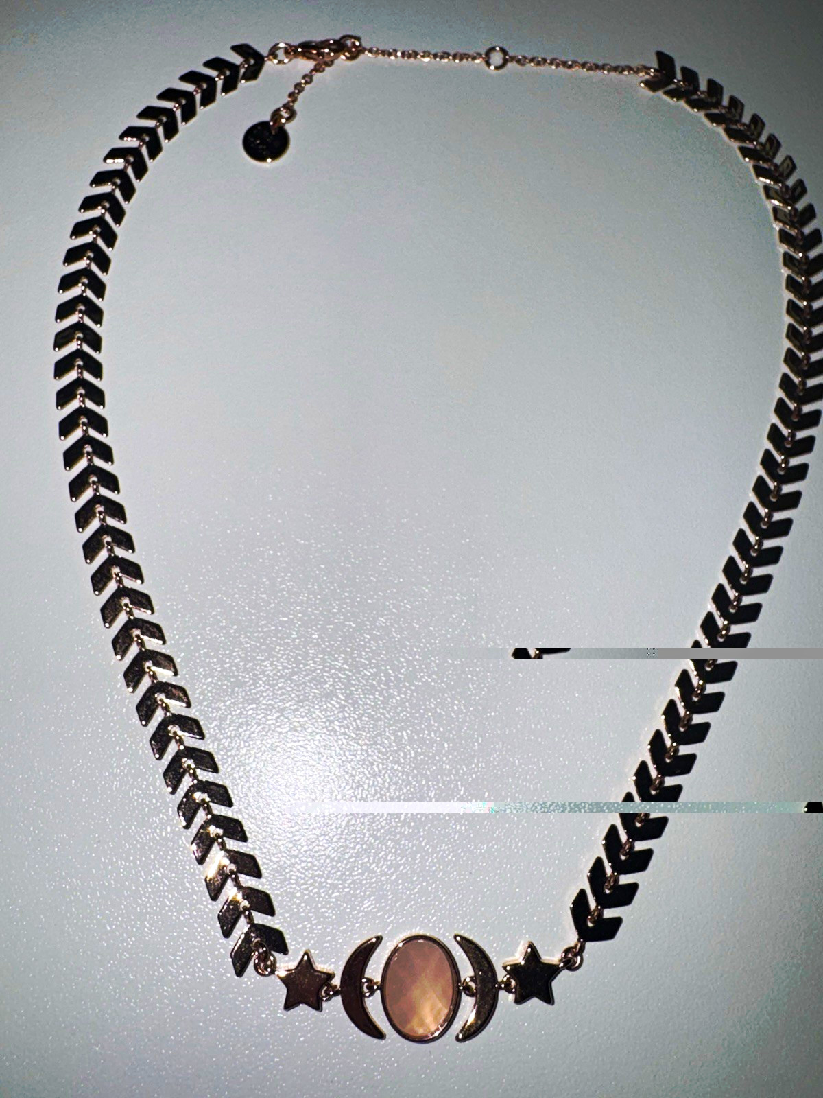PURA VIDA Rose Gold Plated Moon & Stars Charm Link Chain Necklace