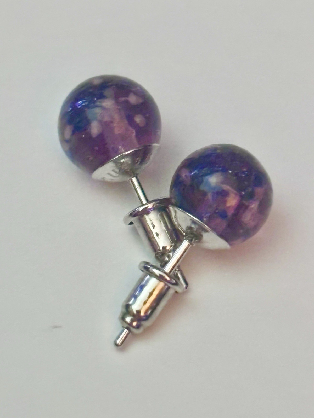 NOGU Purple Elixir Firefly Glass Stud Earrings