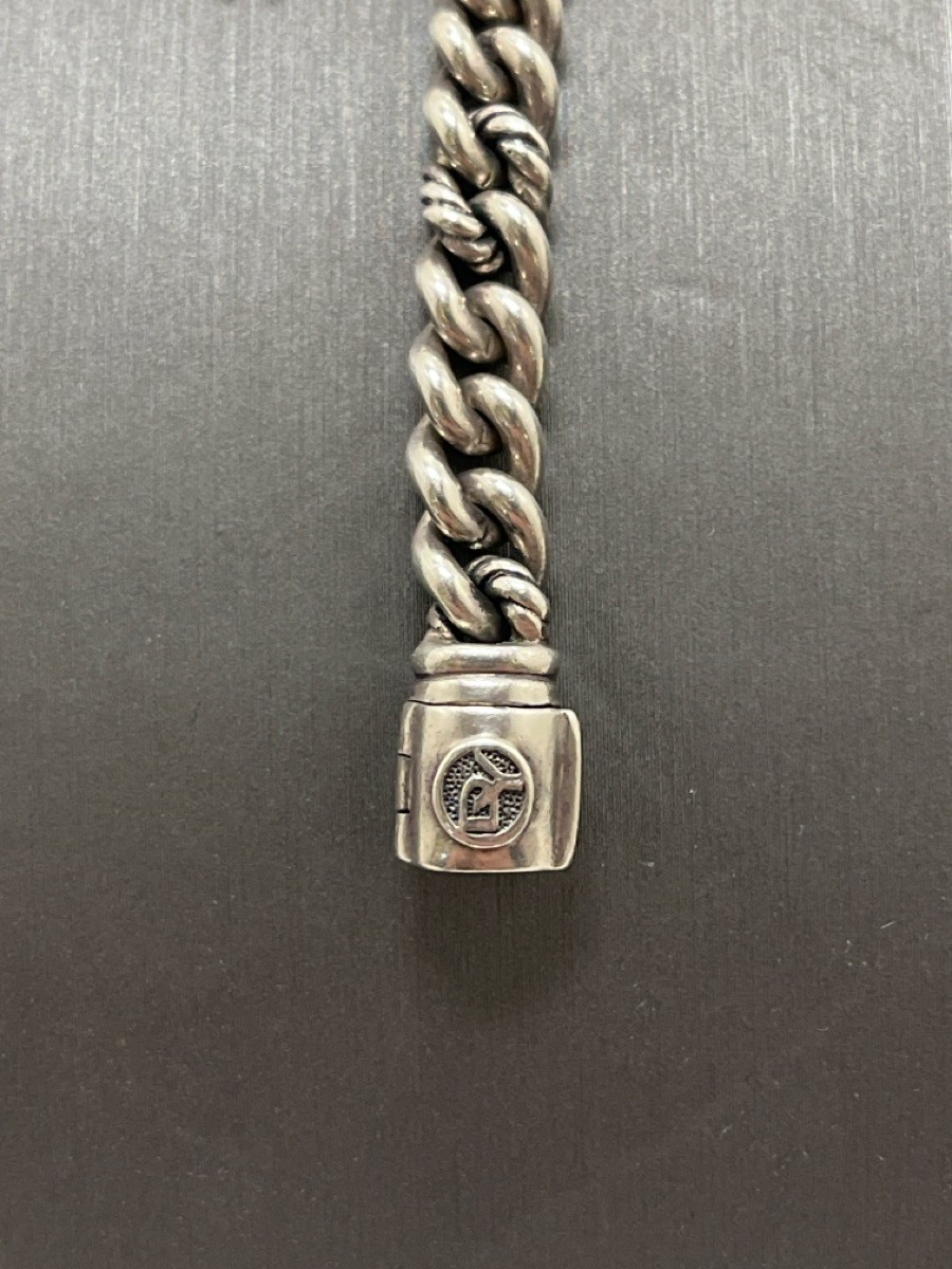 DAVID YURMAN CHAIN ID BRACELET, SILVER WITH DIAMOND CHIPS (G69006831)