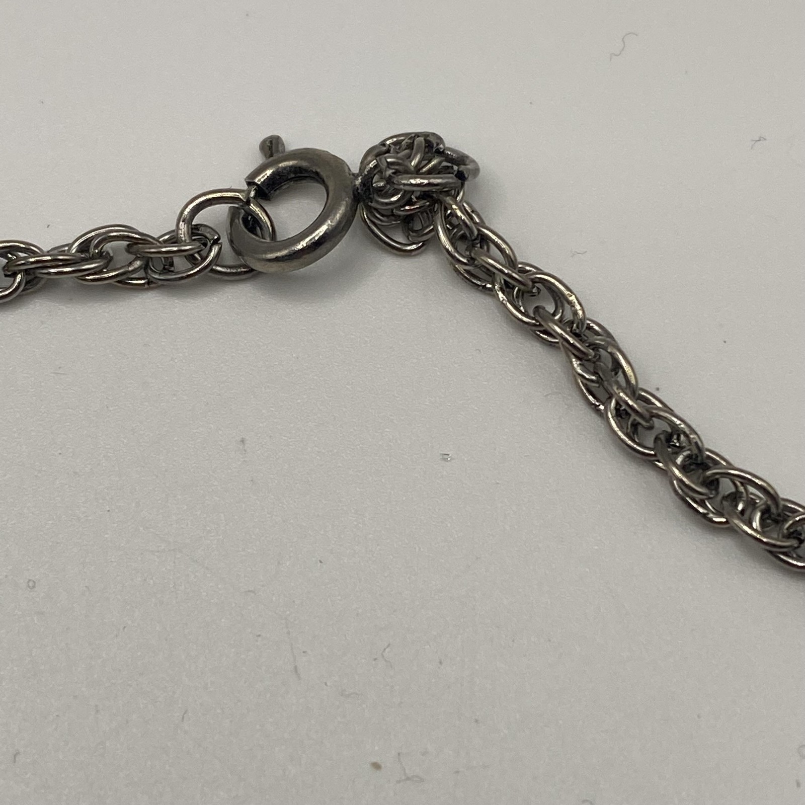 Silver Tone Rope Chain Necklace Spring Ring Clasp 23 In Unisex Fashion Jewelry