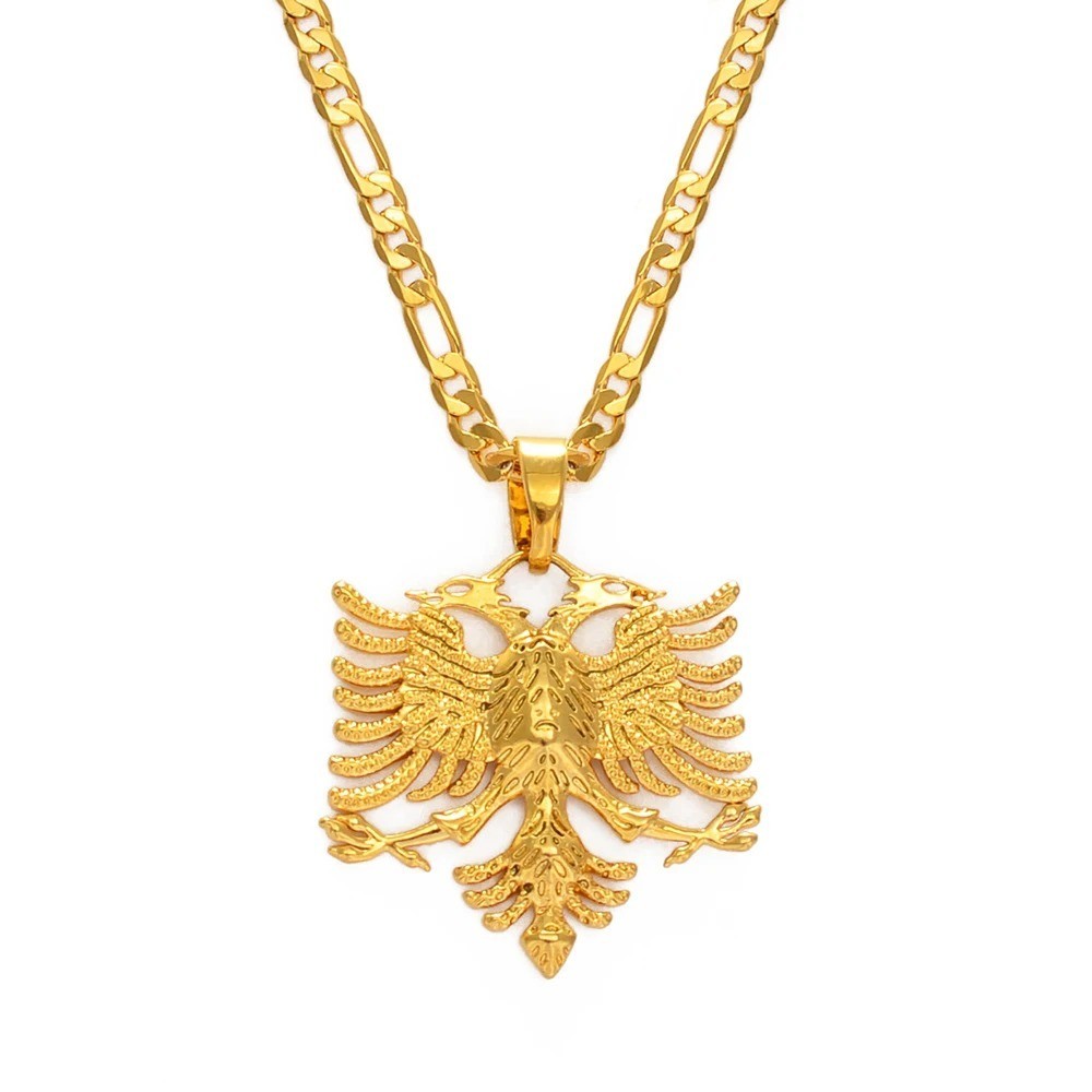 Eagle Pendant Necklace Albanian Jewelry Ethnic Kosovo Silver/gold Color
