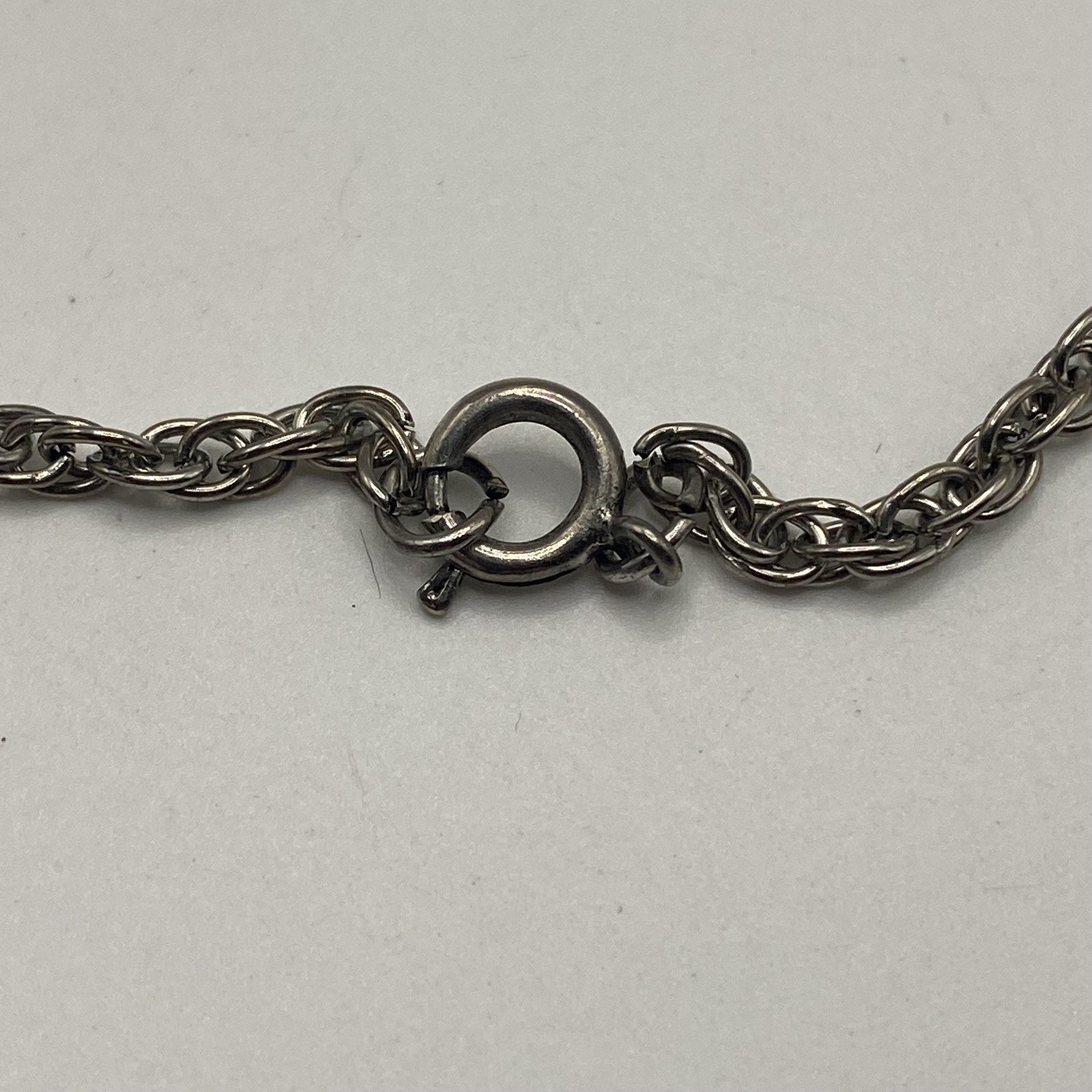 Silver Tone Rope Chain Necklace Spring Ring Clasp 23 In Unisex Fashion Jewelry
