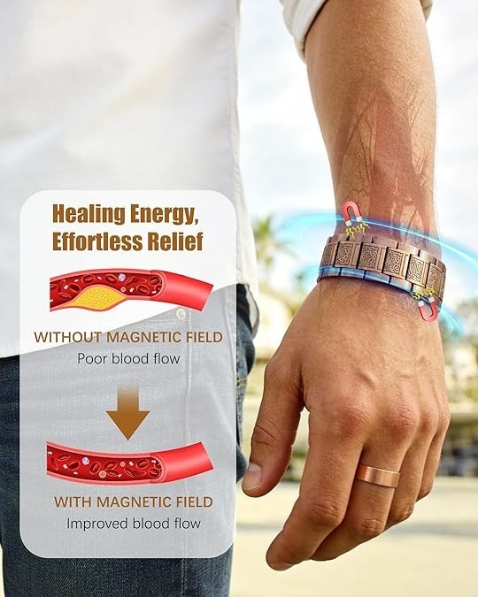 Copper Magnetic Bracelet for Men, 3X Strength Pure Copper Bracelet for Men,Ideal