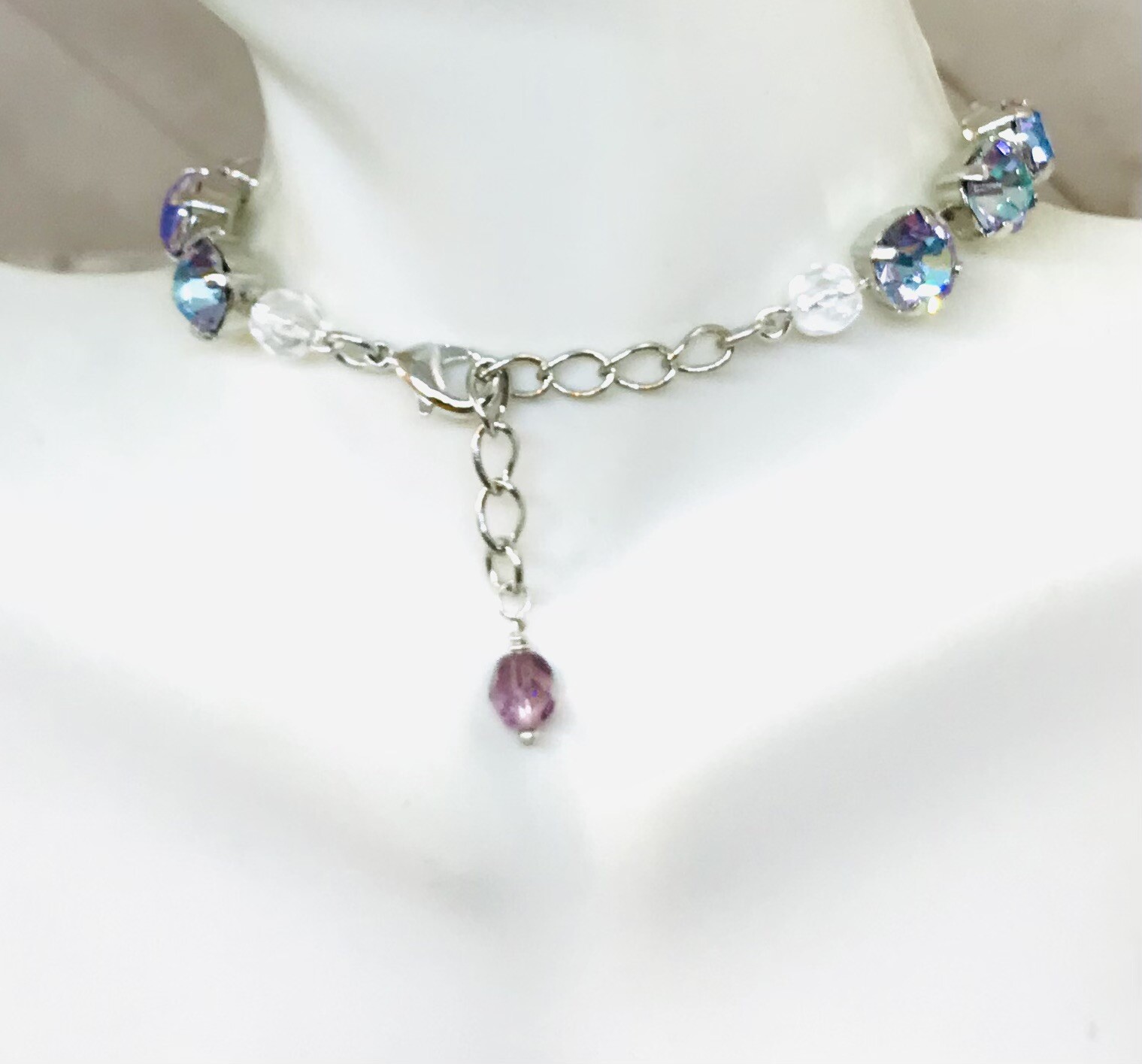Vitrail Light Cup Chain Crystal Bracelet, Vitrail Light Tennis Crystal Bracelet