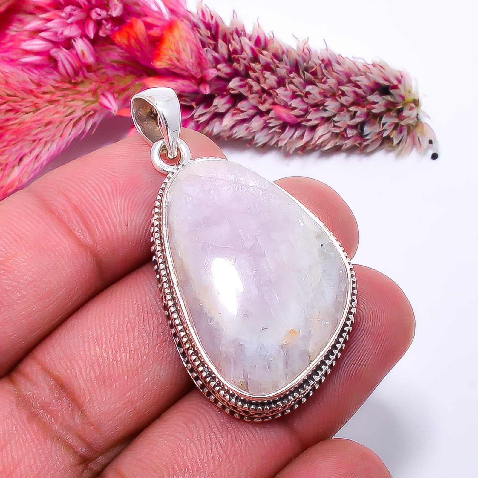 Pink Kunzite – Laghmanfine Art 925 Sterling Silver Pendant 1.79″ P10373114537