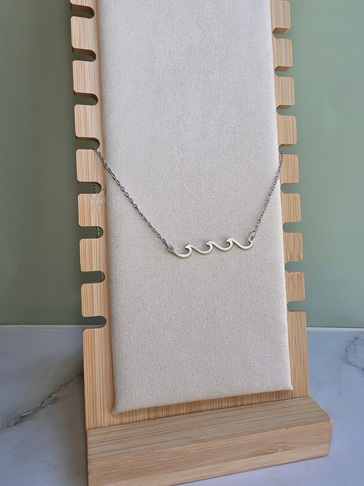 Wave Necklace for Women 18k Gold Plated Ocean Jewelry Dainty Minimalist Gift