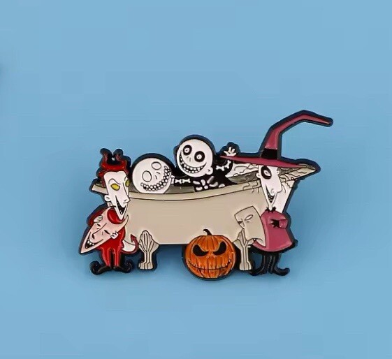 Nightmare Before Christmas Style Pin Rubber Pin Backer Lock Shock Barrell Pin