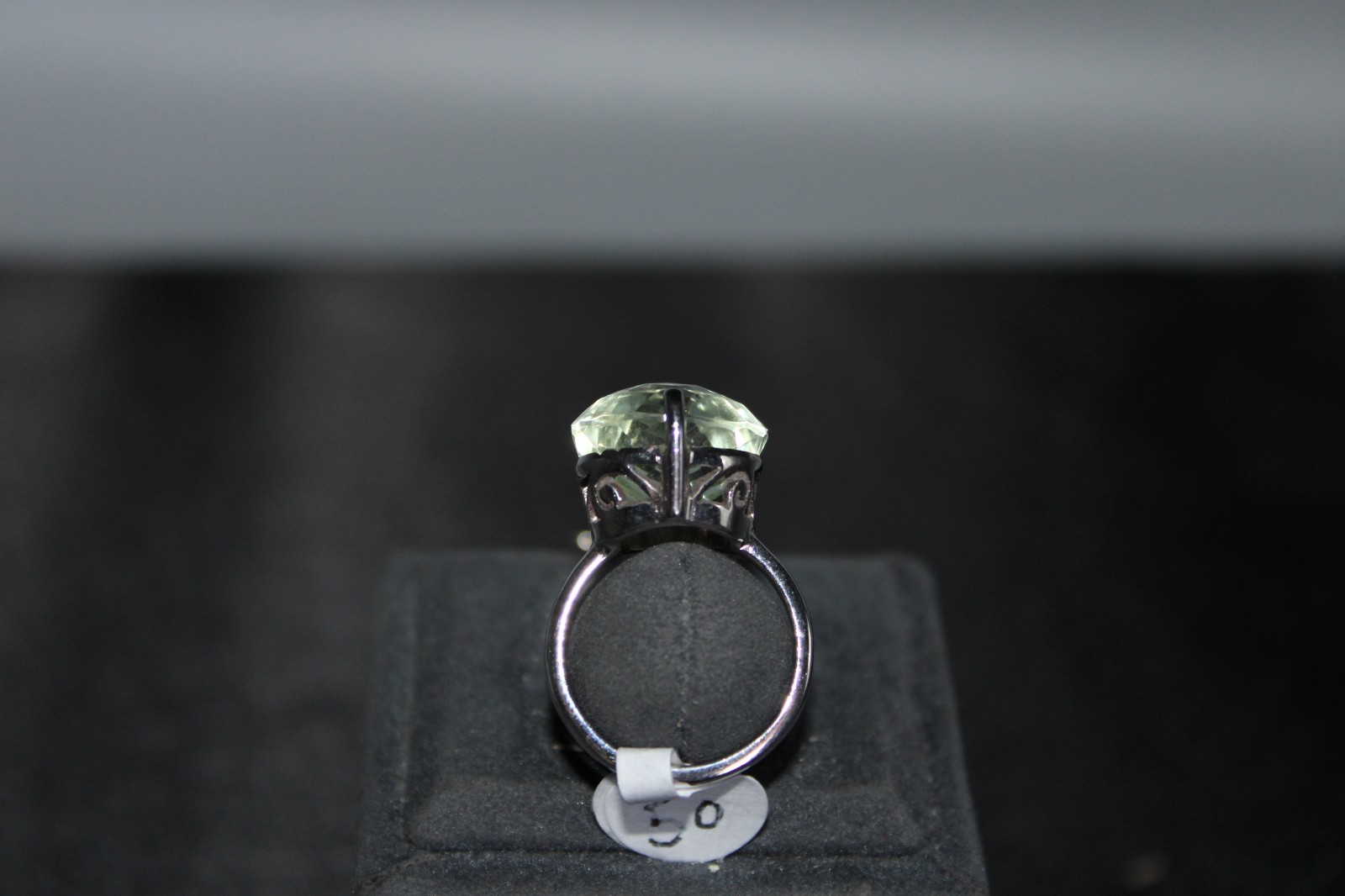 Green Amethyst And Sterling Silver Ring Size 6.5