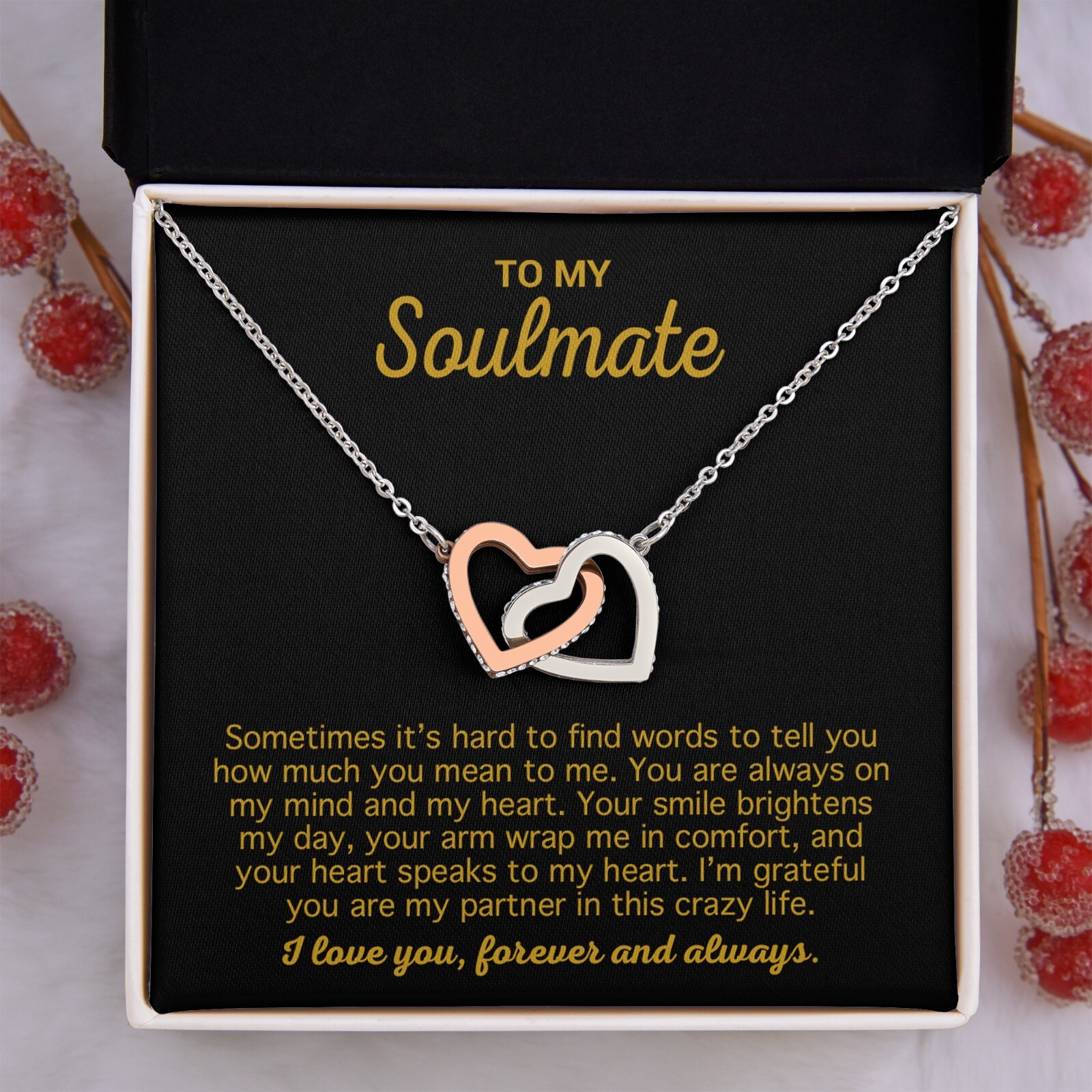 To My Soulmate Necklace Gift For Wife Girlfriend Birthday Anniversary Christmas