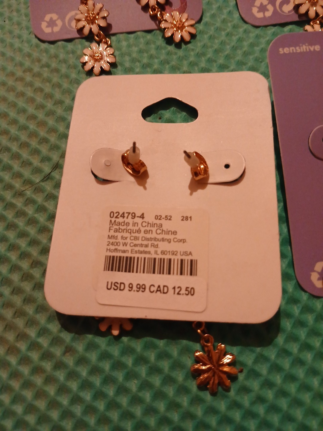 Bulk Lot Of (7) Pair Claire’s Goldtone Daisy Flower Drop Earrings NWT MSRP $70!