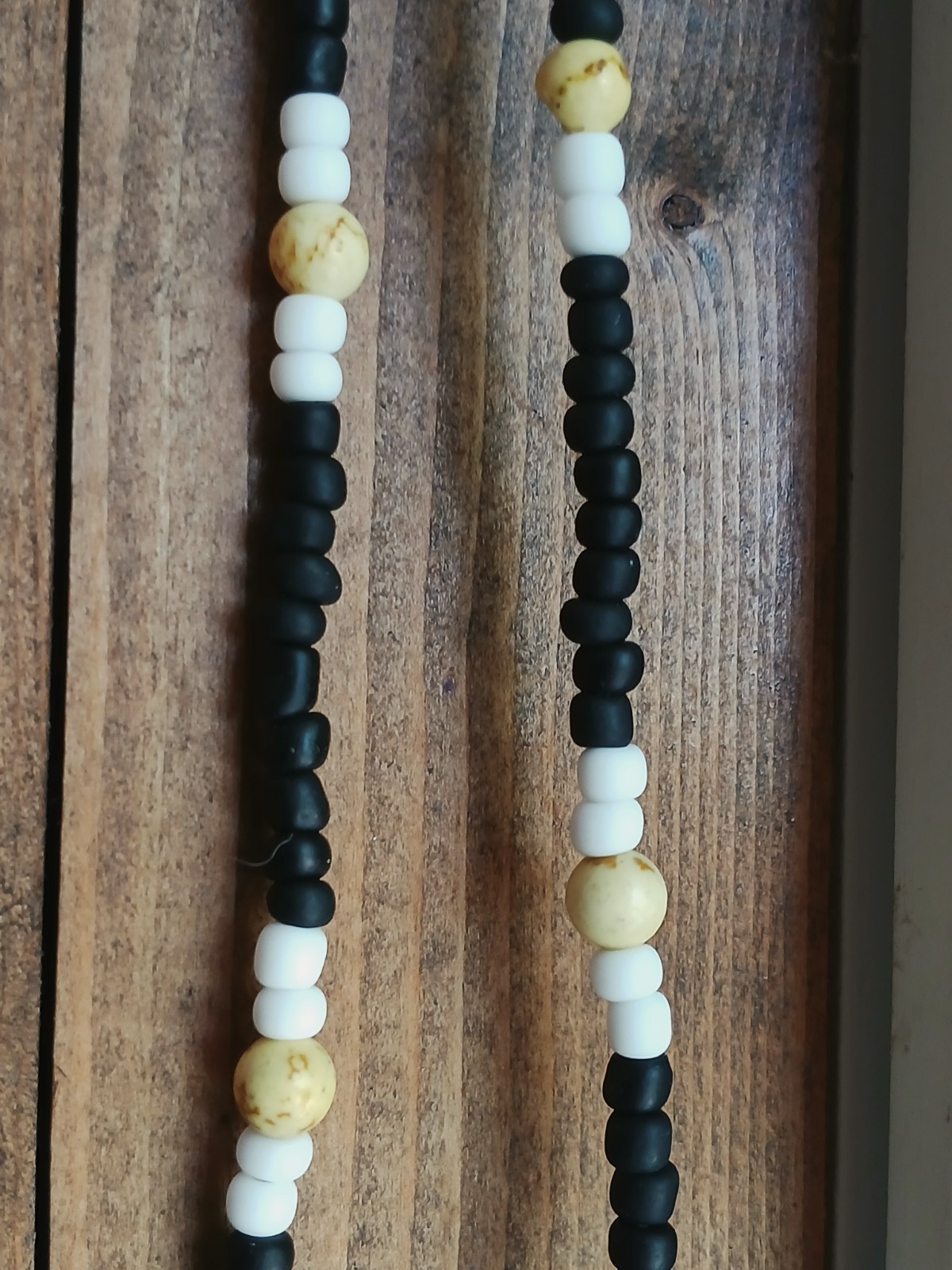 glass beaded necklace Hemp Mens Womens Unisex Dyed Turquoise Howlite