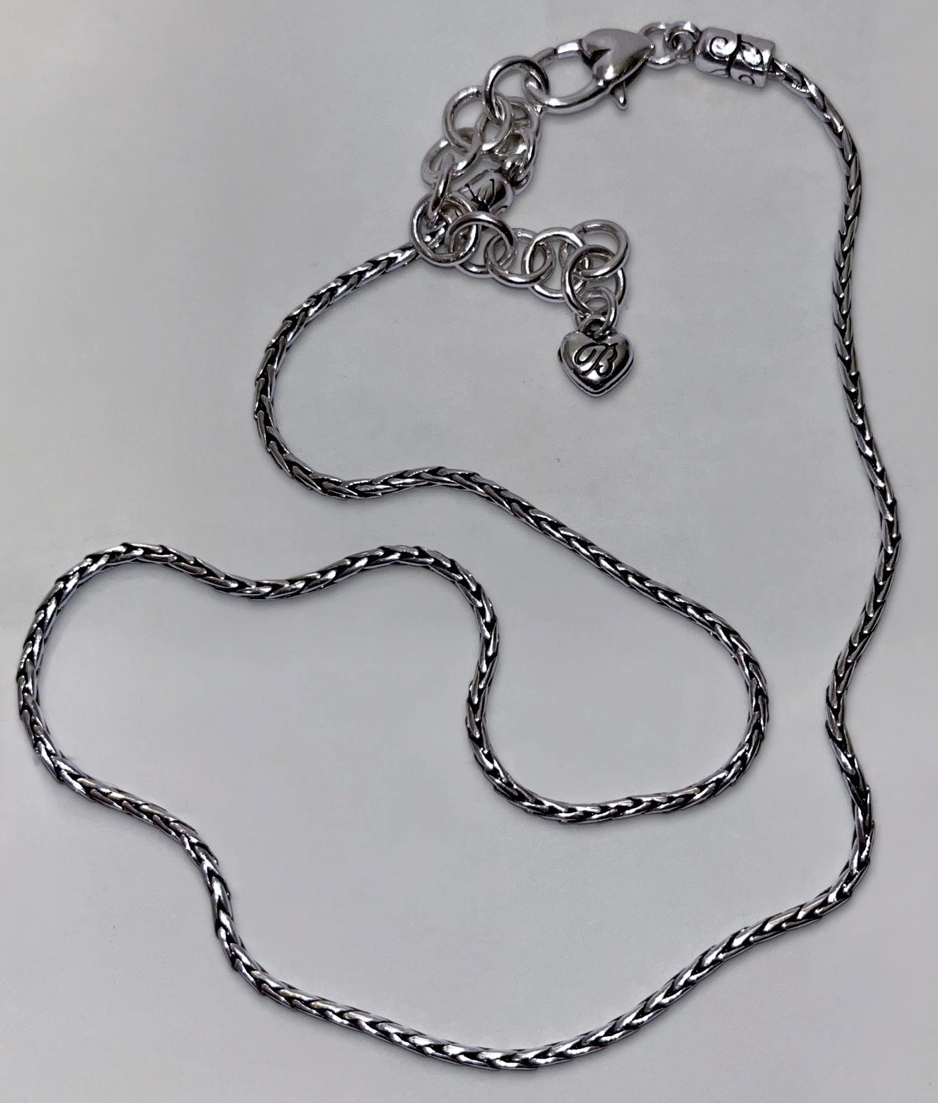 Classic Plain Brighton 2mm Round Spiga Chain, No Pendant-Great Condition 16”+2”