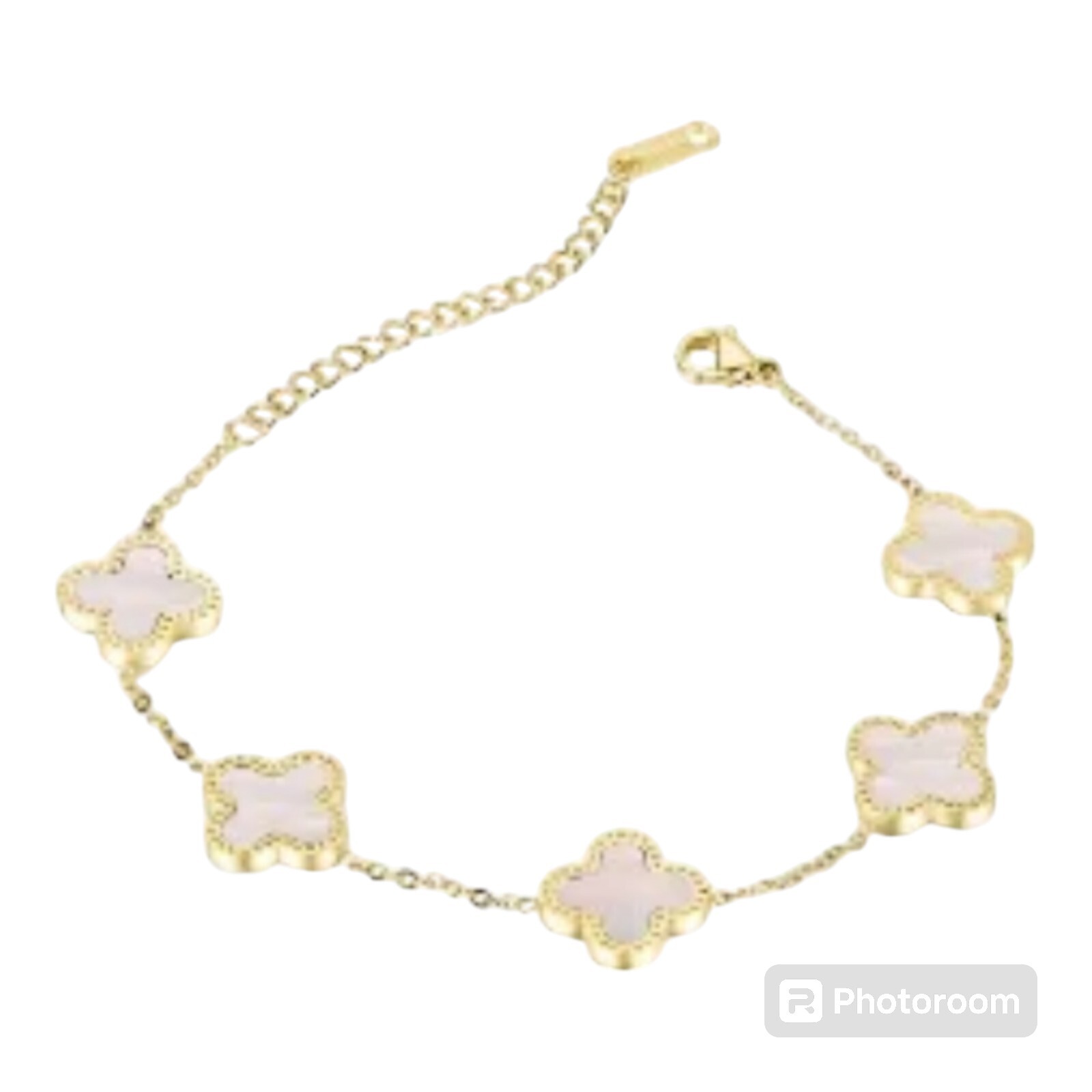 18 K Gold Plated Single Sided 4 leaf clover bracelet