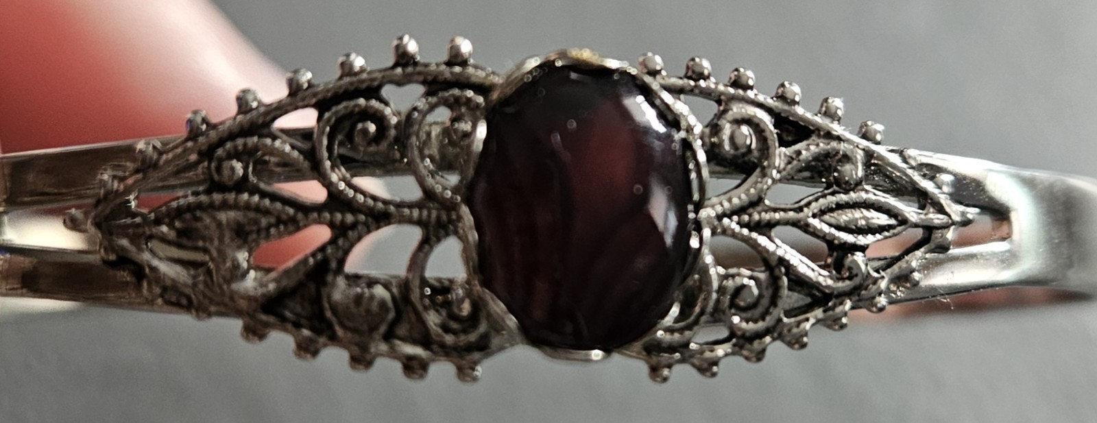 Rare find! – Ammolite Cuff Bracelet Red Tones. GORGEOUS! Excellent Condition!