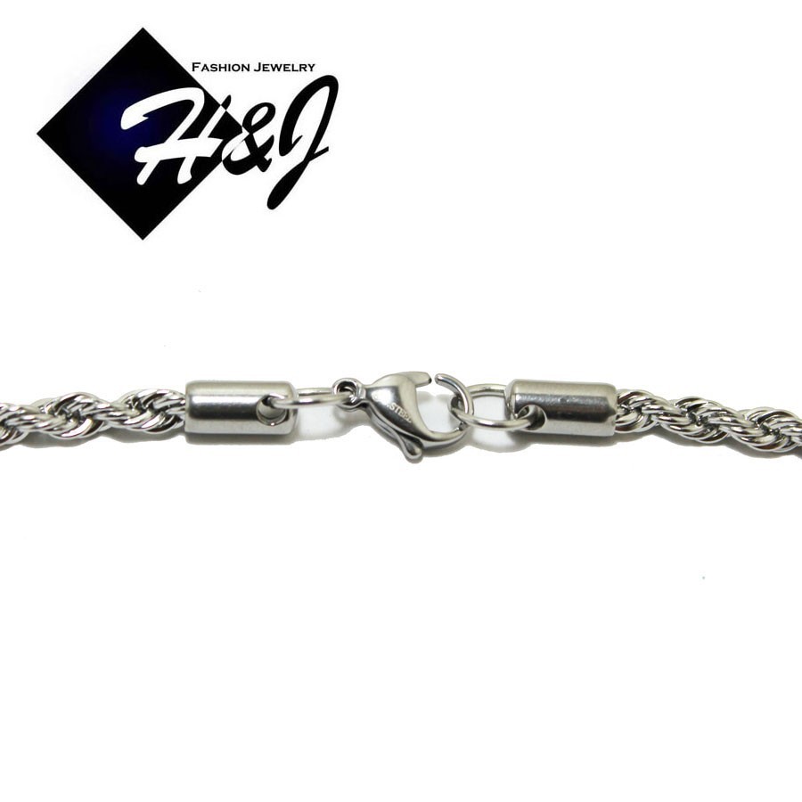 20″24″30″Stainless Steel 2.5mm Silver Smooth Rope Chain Necklace Cross Pendant*P