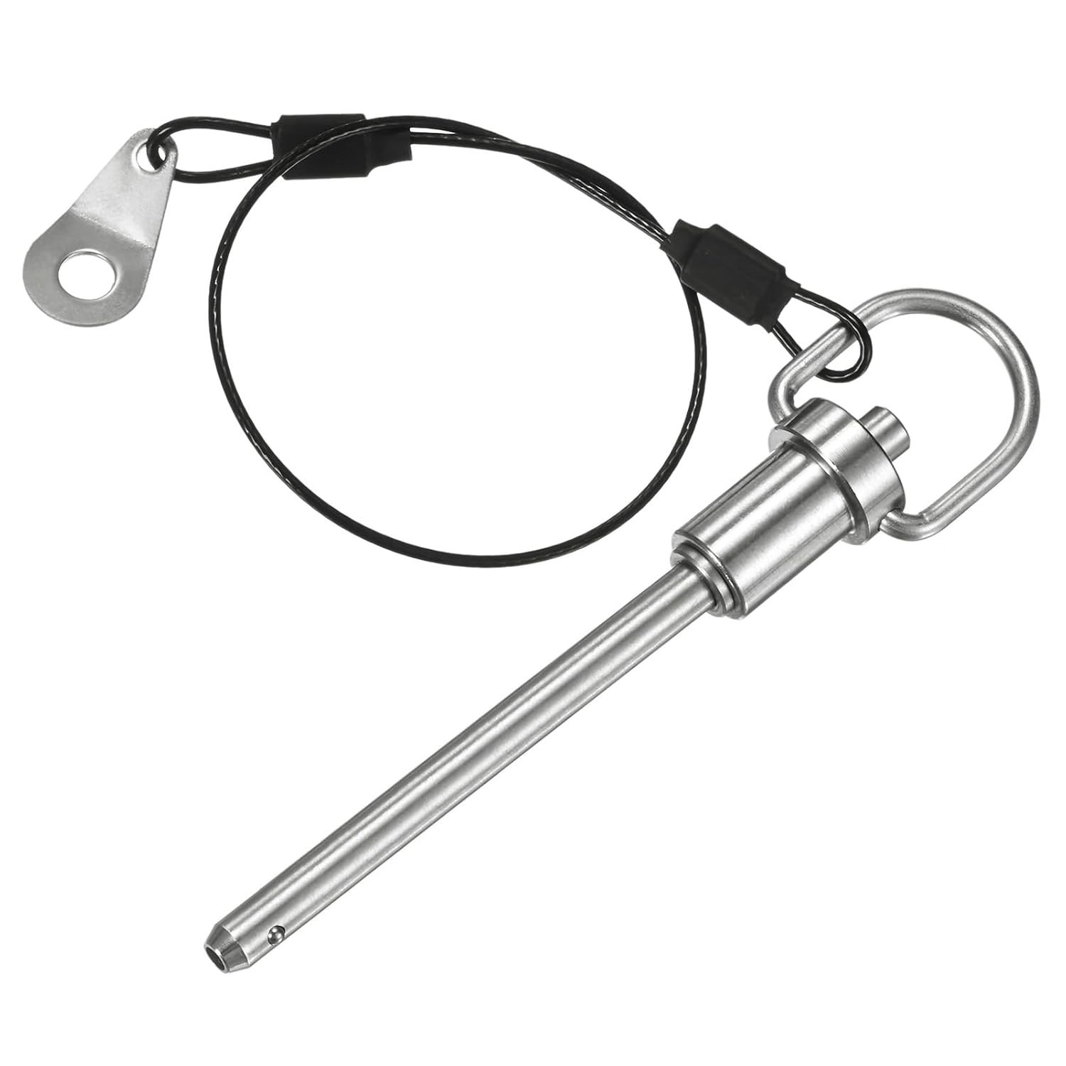 Push-Button Ball Locking Pin 6mmX60mm Stainless Steel With Lanyard For Equipment