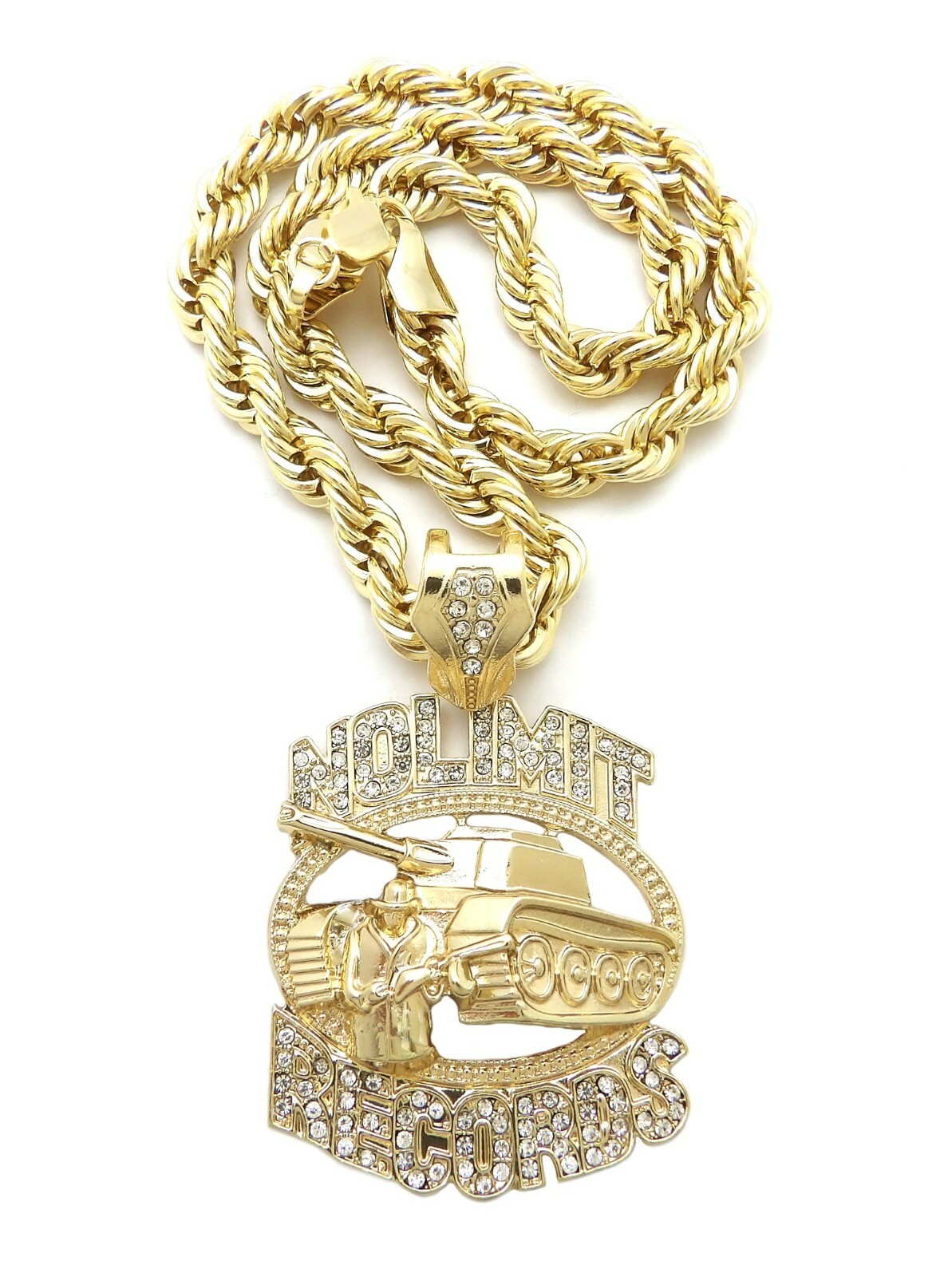 Hip Hop No Limit Records Pendant 8mm 18″,20″,24″,30″ Rope Chain Necklace RC3910G