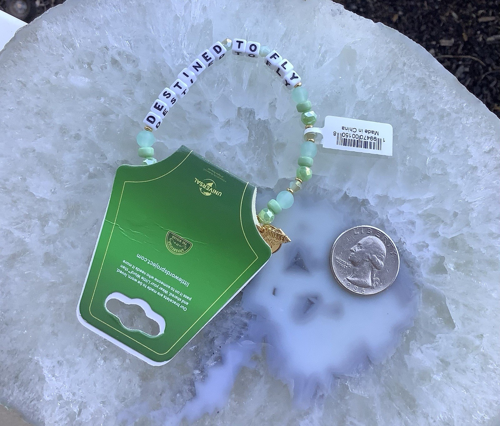 Little Words Project x Wicked “Destined to Fly” Stretch Beaded Bracelet Sz M/L