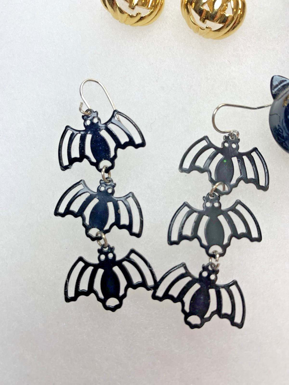 Halloween Jewelry Lot 8 Pairs Earrings Ghost Bat Spider Pumpkin Skeleton Cat