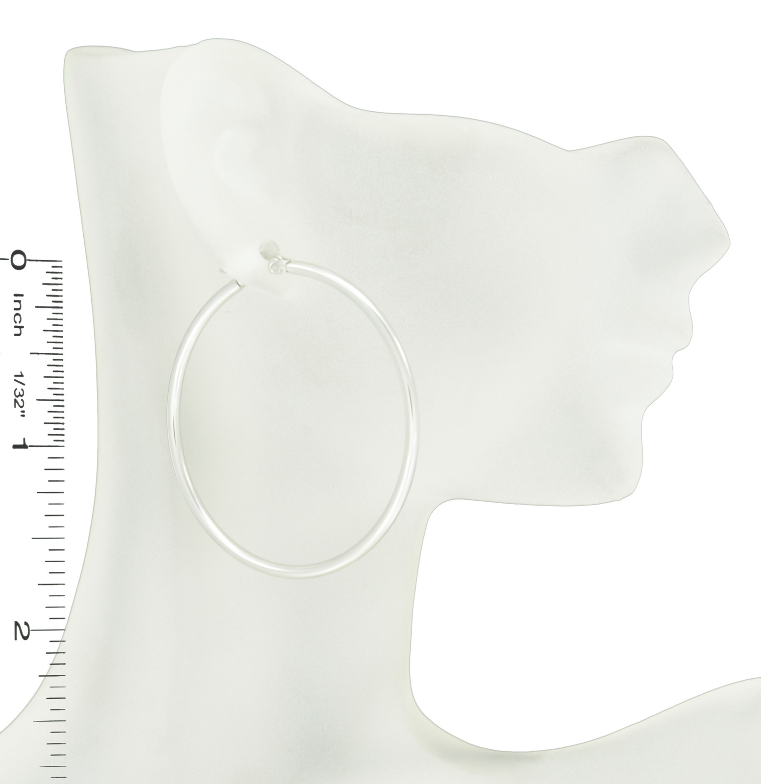 Stainless Steel 1 3/4″ Inch Thin Round Wire Hoop Earring
