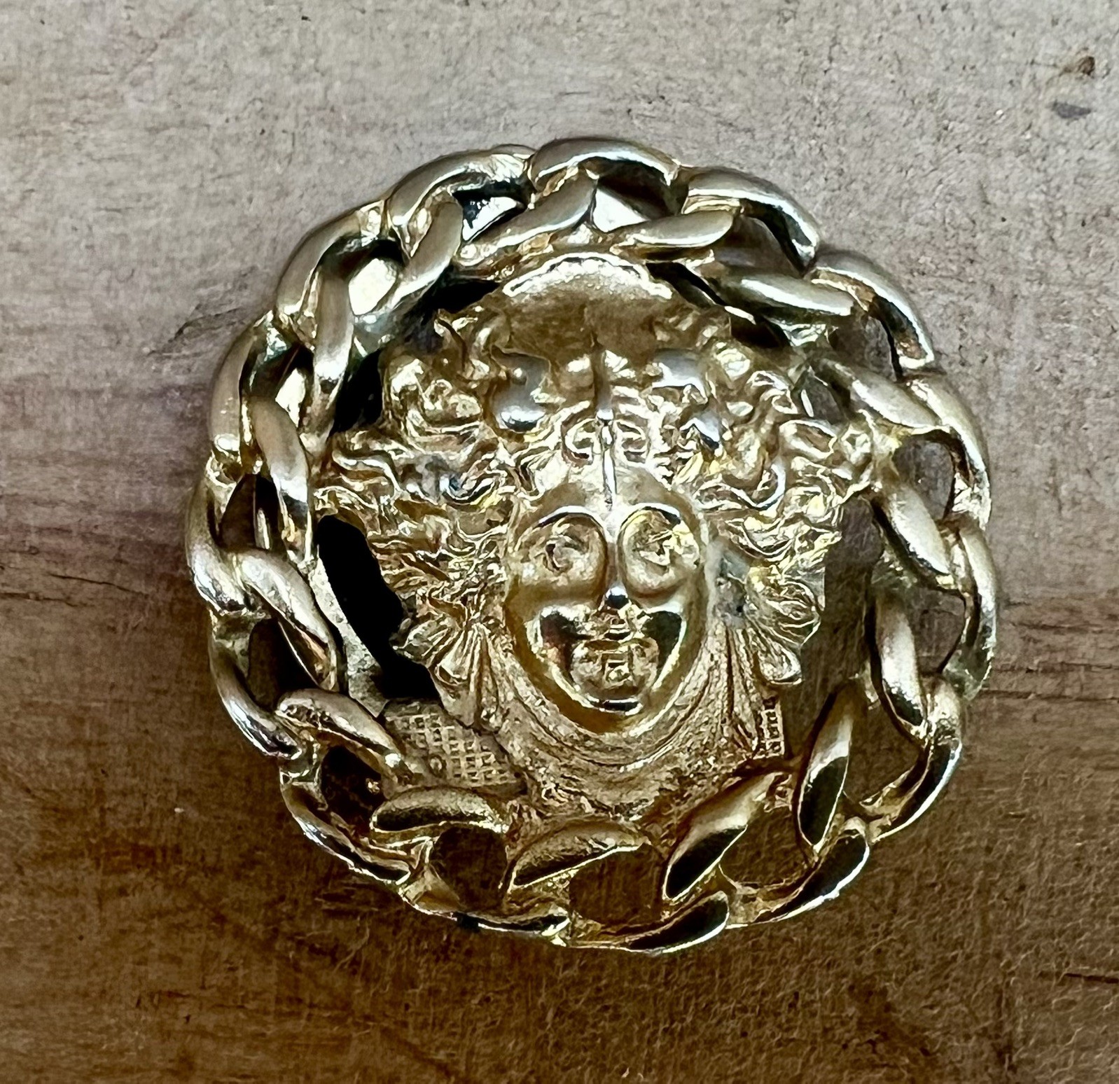 Vintage Medusa Scarf Clip Gold Tone Chain Design Scarf Buckle 3.5cm