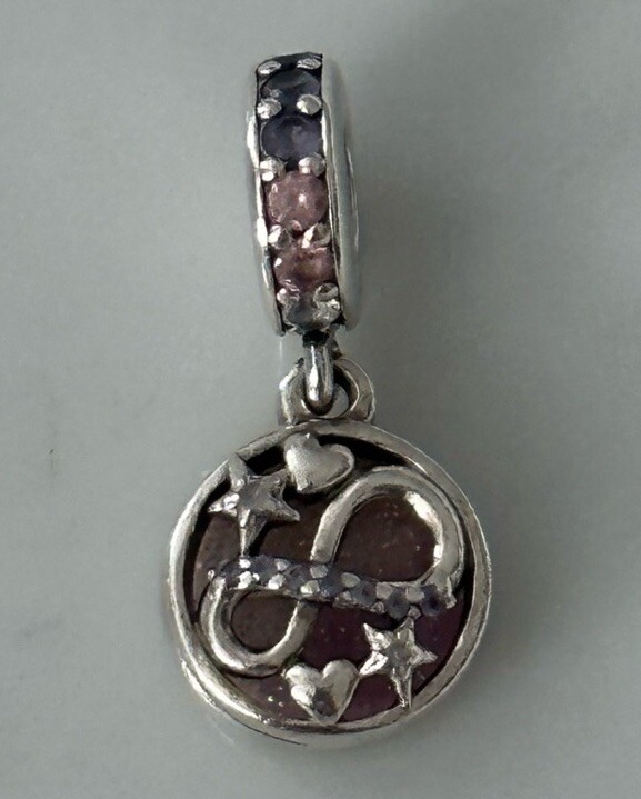 Pandora Moments Glittering Infinity Love & Stars Dangle Charm Retired