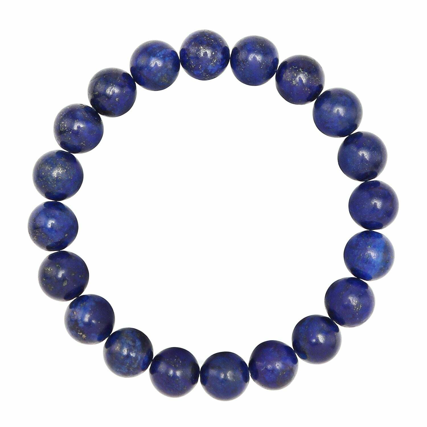 Lapis Lazuli Bracelet Smooth Round Size 8mm 10mm 7.5″ Length