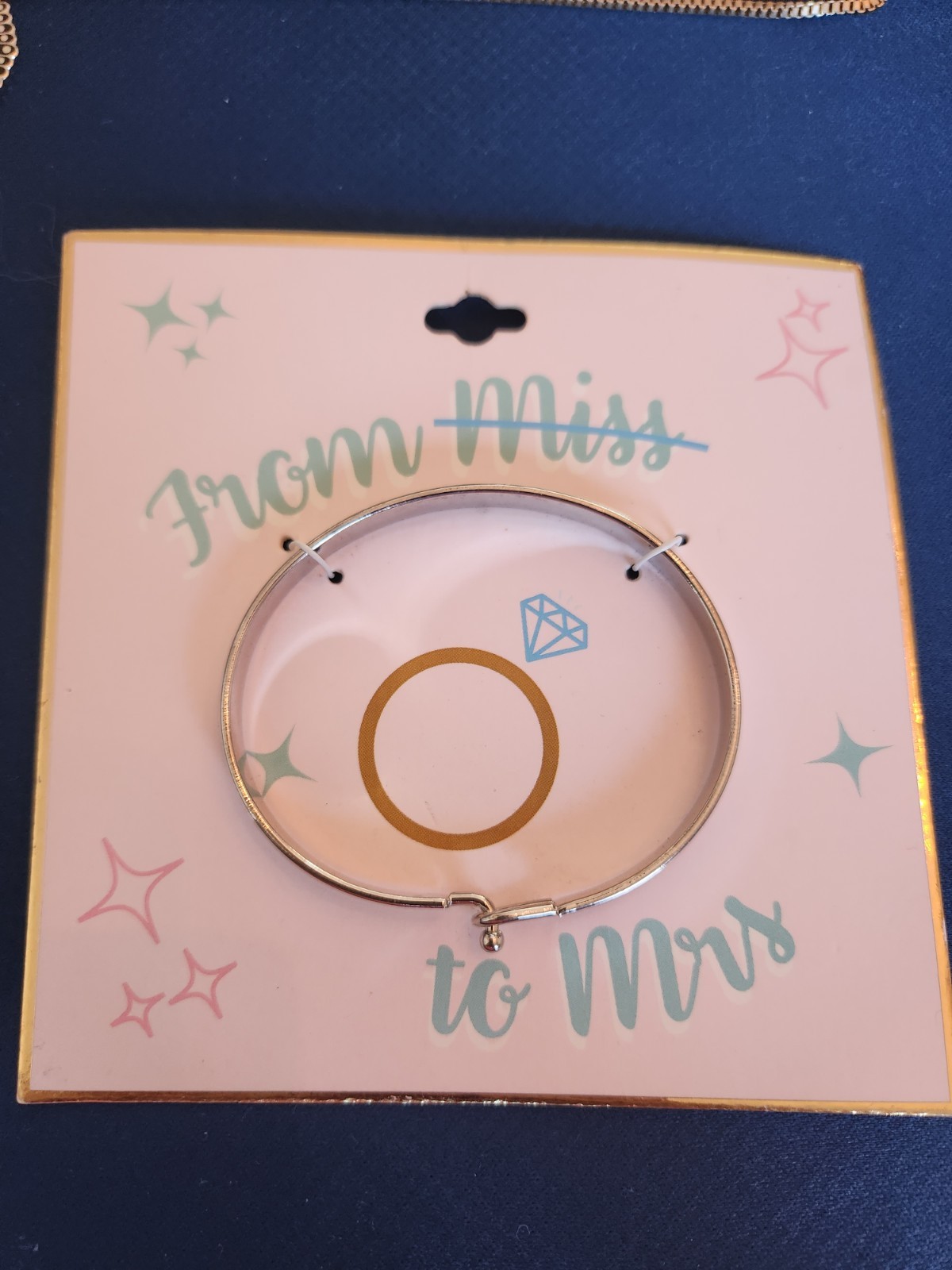 From Miss To Mrs Just Married Bangle Bracelet Silver Tone See Pics Great Gift!!