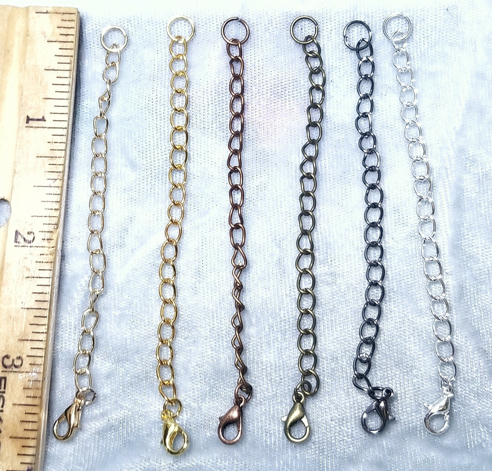 3-1/2″ Necklace bracelet Chain Extender Extension each six colors plus stainless