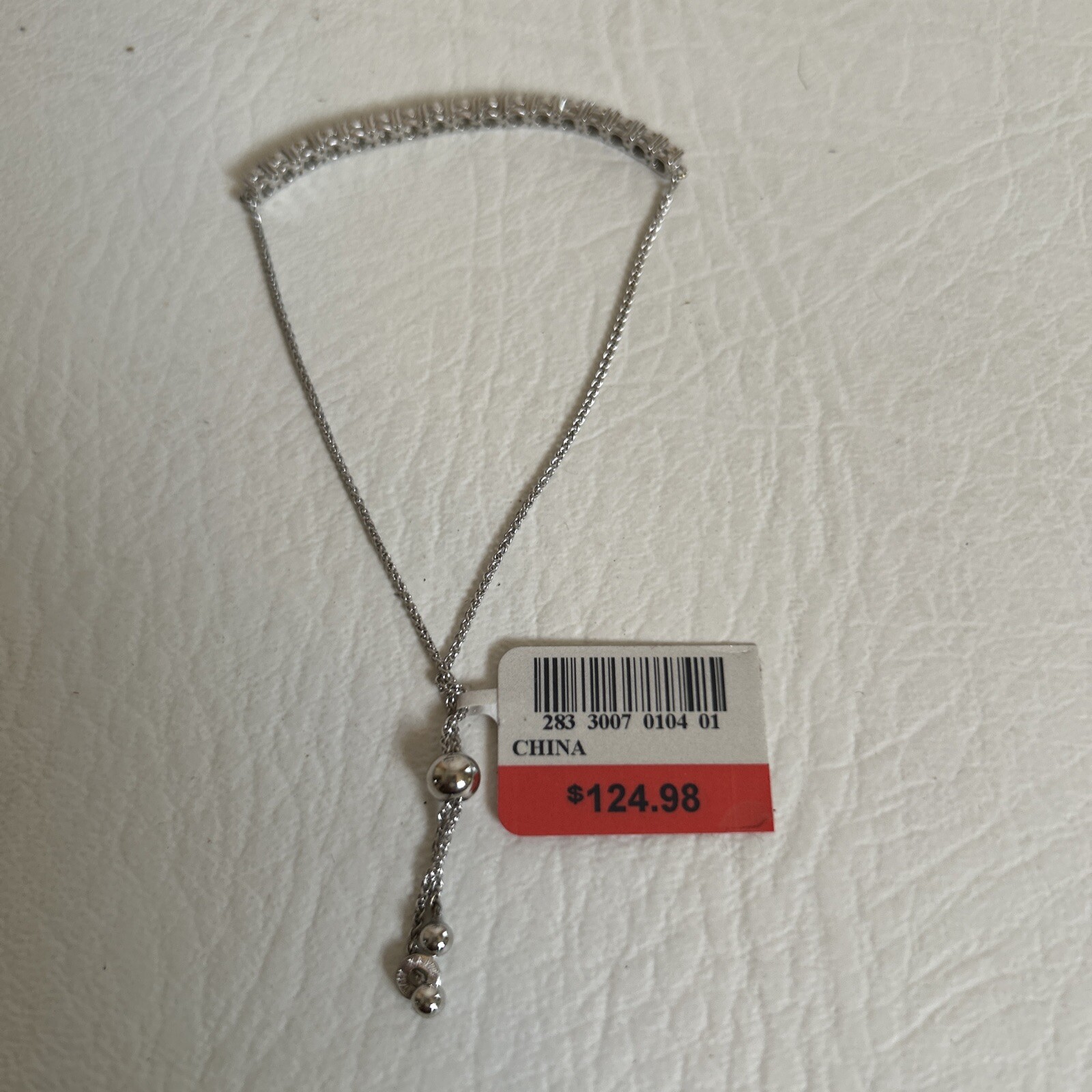 Sterling Silver 1/10 CCTW DIAMOND Adjustable Bolo NIB