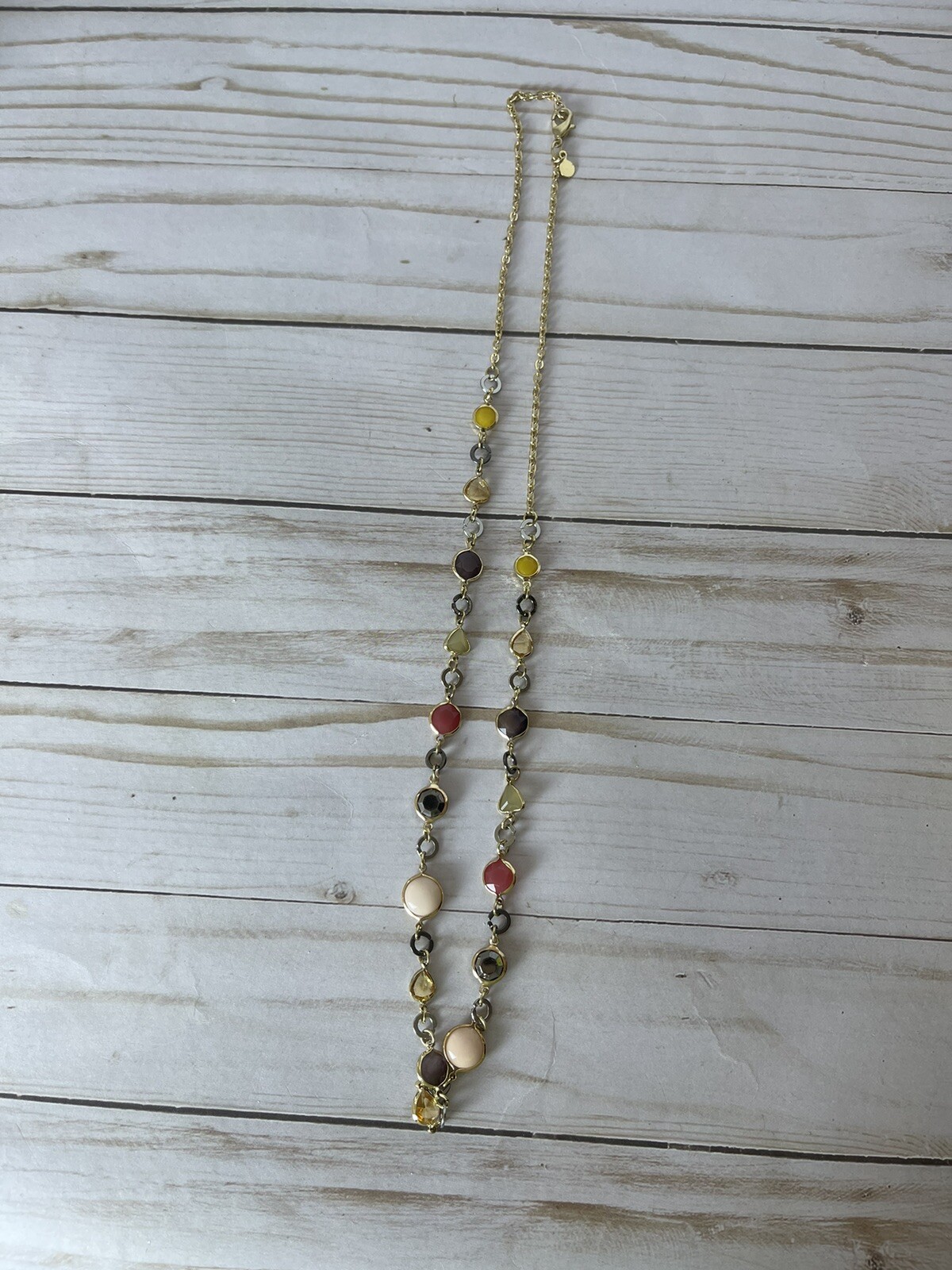 Loft Outlet Multi-Color Assorted Shapes Beaded Necklace 14” Classic Preppy