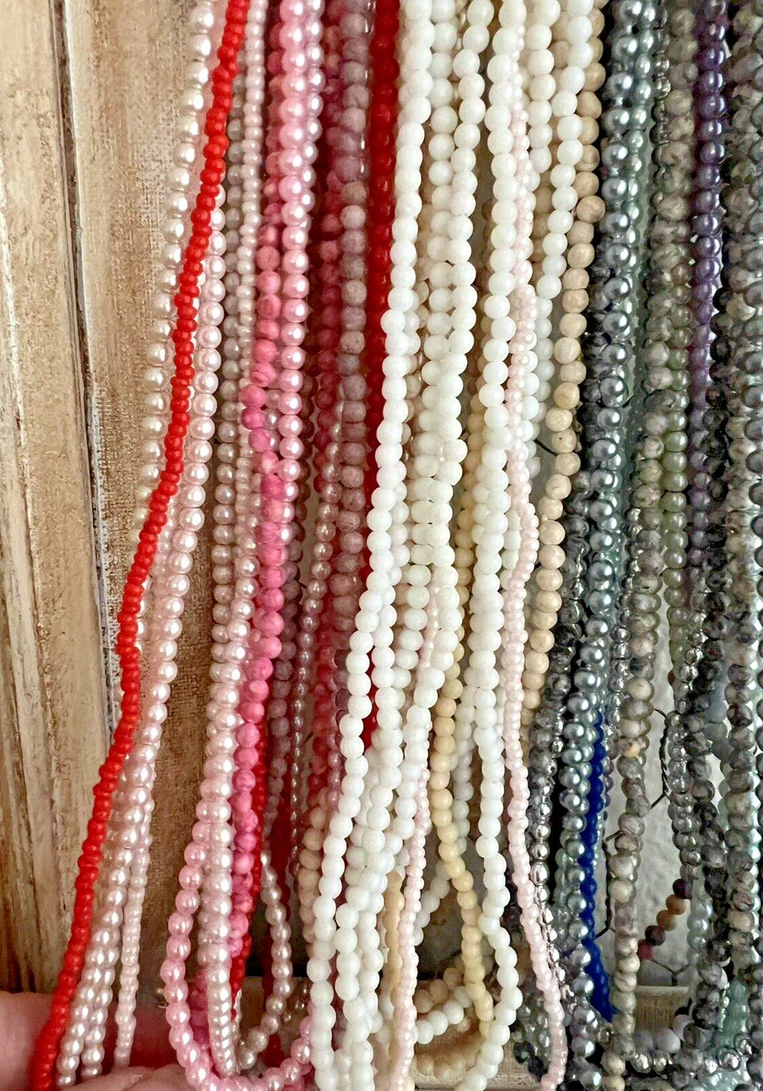 Seed Beads Small Beaded Multicolor Necklace Lot of 40+ Multi Colored Mix & Match