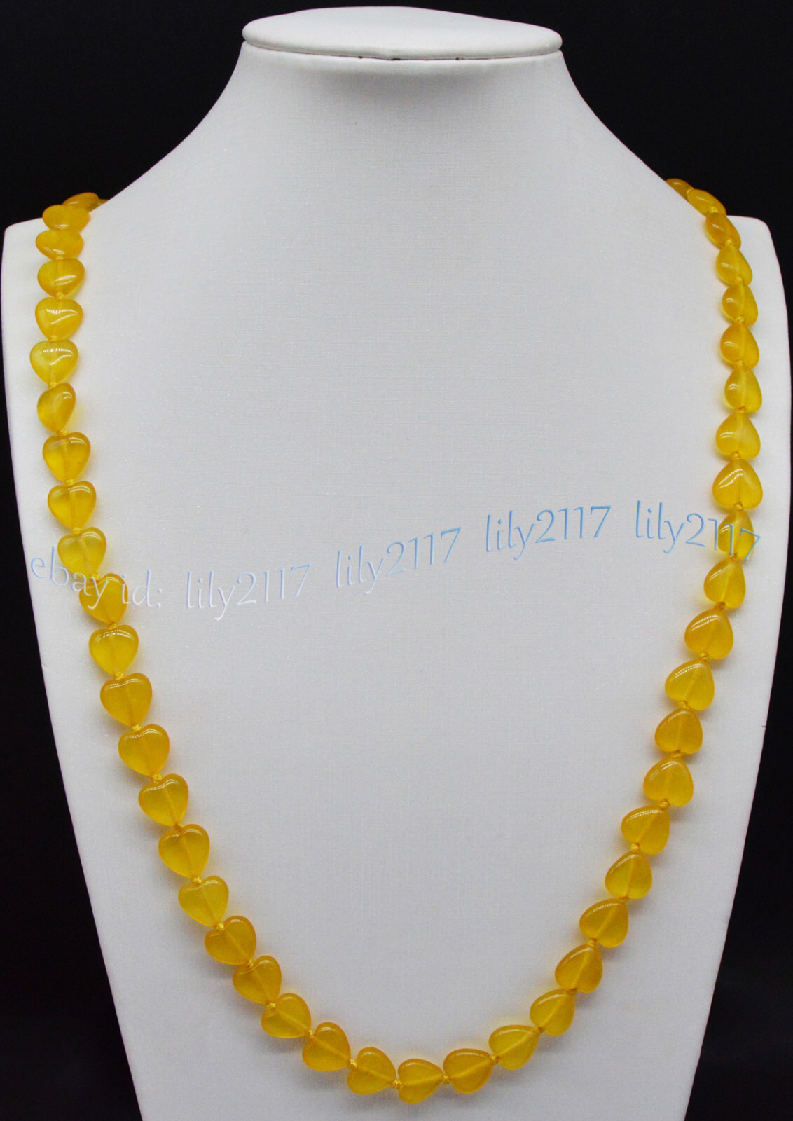 Natural 12mm Yellow Topaz Gemstone Heart Shaped Beads Necklaces 14-100″