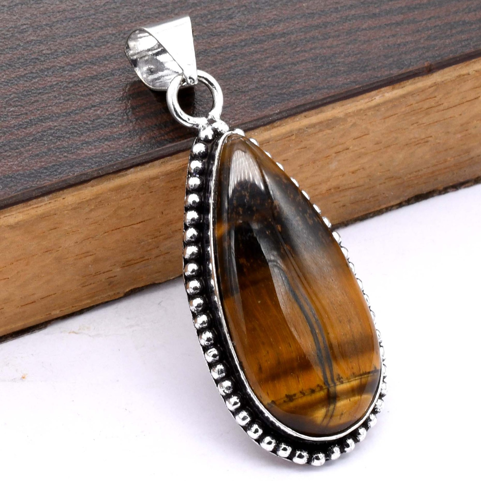 Tiger Eye Ethnic Handmade Pendant Jewelry 1″ P 1248