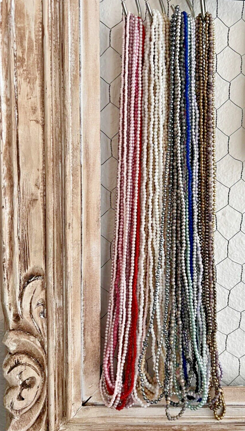 Seed Beads Small Beaded Multicolor Necklace Lot of 40+ Multi Colored Mix & Match