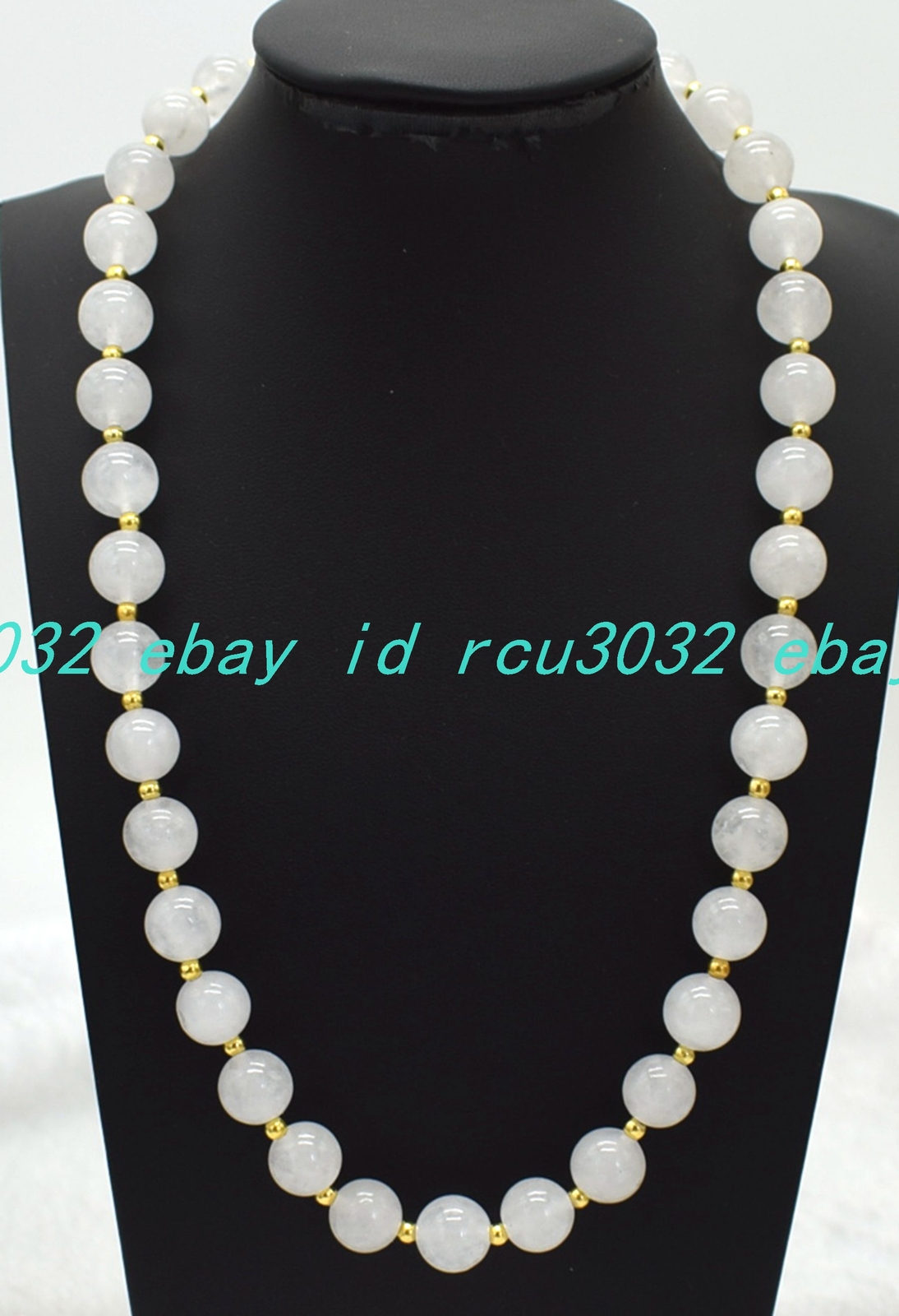 Pretty 8mm Natural White Jade Round Beads Gemstone Necklace 16-36inches
