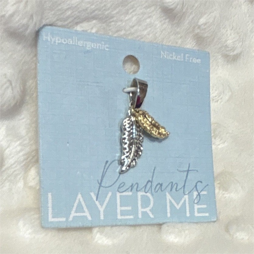 Howard’s Nickel-Free Hypoallergenic Angel Wing Charm Pendant Silver/Gold 10648