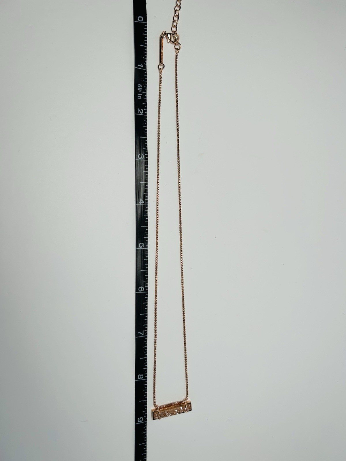 Kendra Scott Leanor Bar Necklace Rose Gold Sand Drusy Quartz Adjustable Delicate