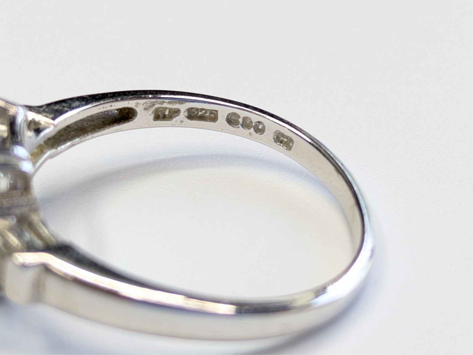 Sterling Silver 925 Large Rectangle CZ Cocktail Statement Ring Sz 9.5 ~ 4.5g