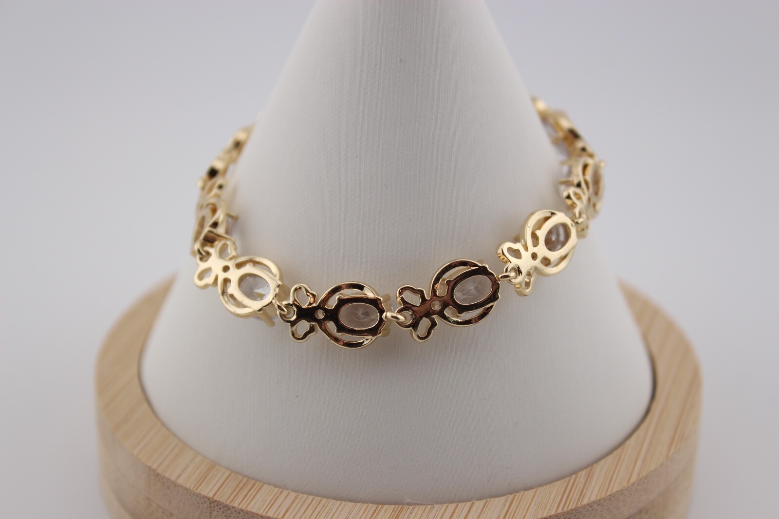 Lot 3 gold plate stainless steel and glass bracelets 7.25-7.75″ extenders includ
