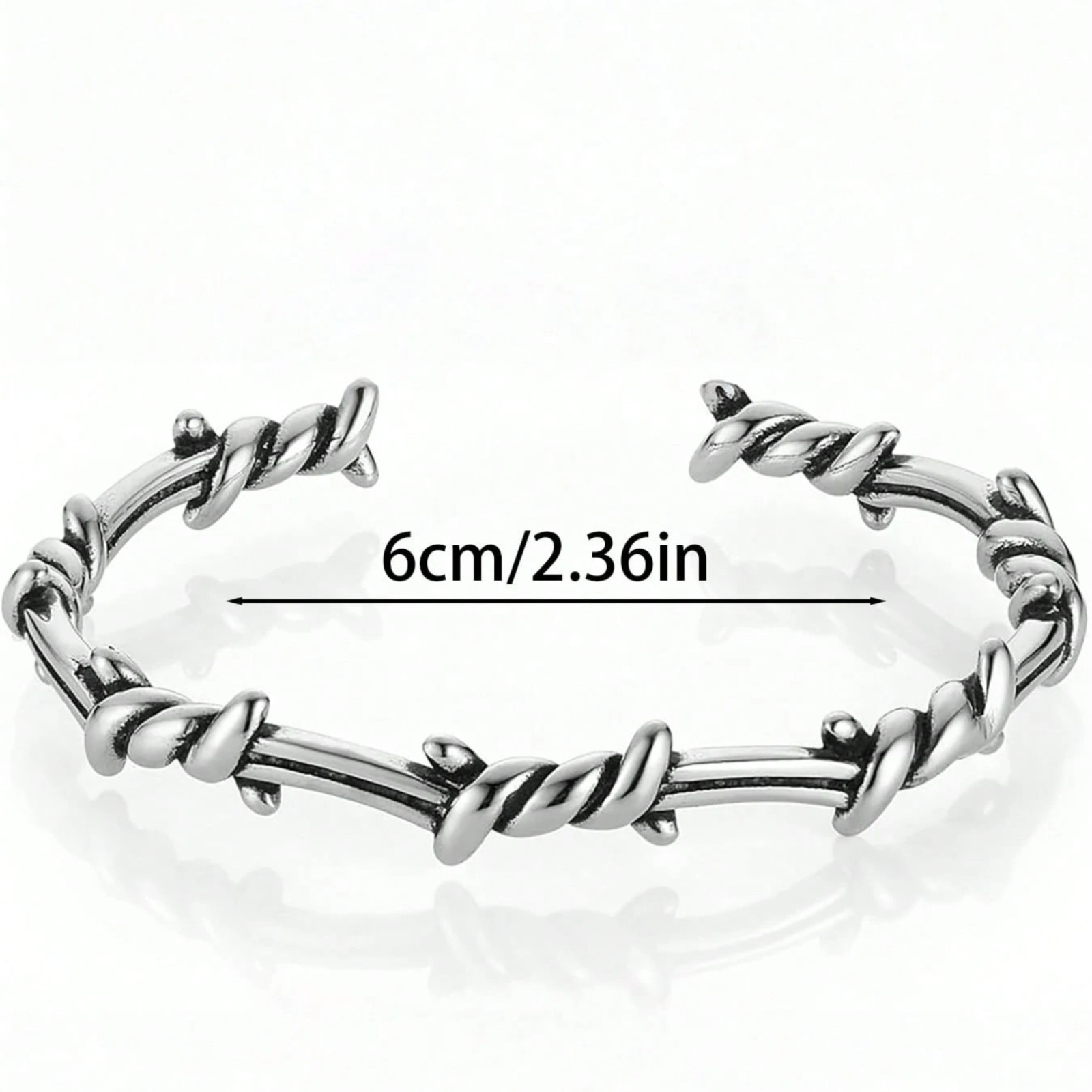 Bracelet for Men Twisted Double Barbed Wire Cuff Gothic Style Uniq Bracelet Gift